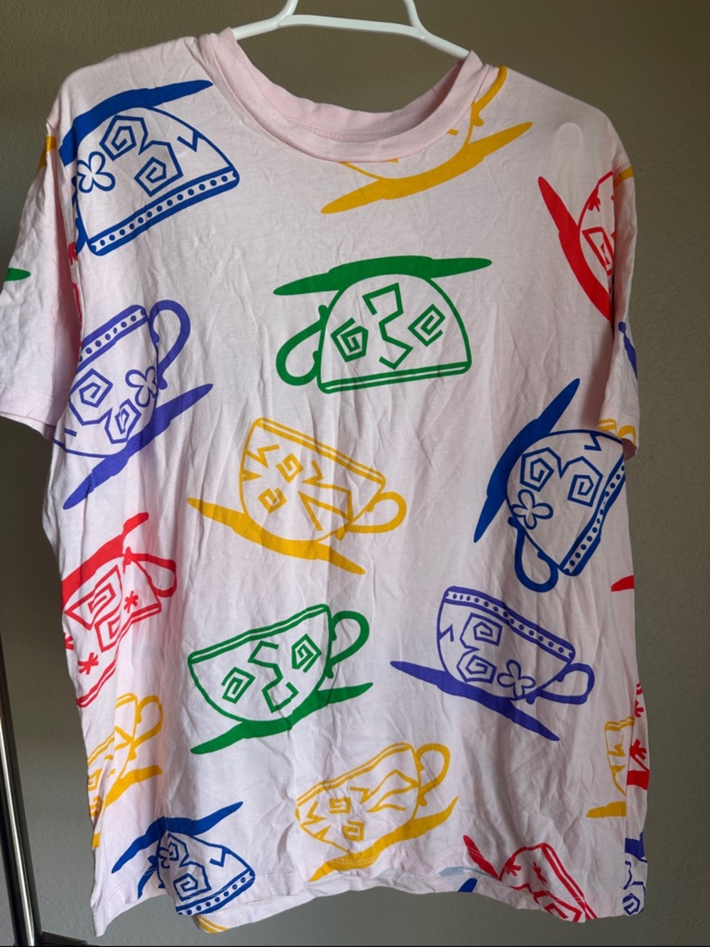 Disney Classic Multicolor Teacups Short Sleeve Tshirt L Unisex